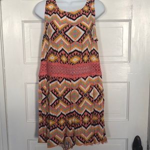 Multi color romper with eyelet waist